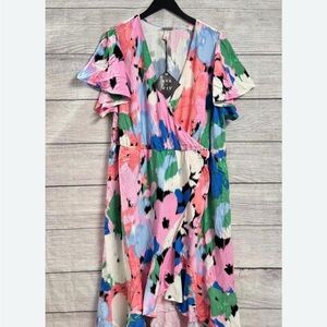 Women's Multicolor Floral Wrap Dress